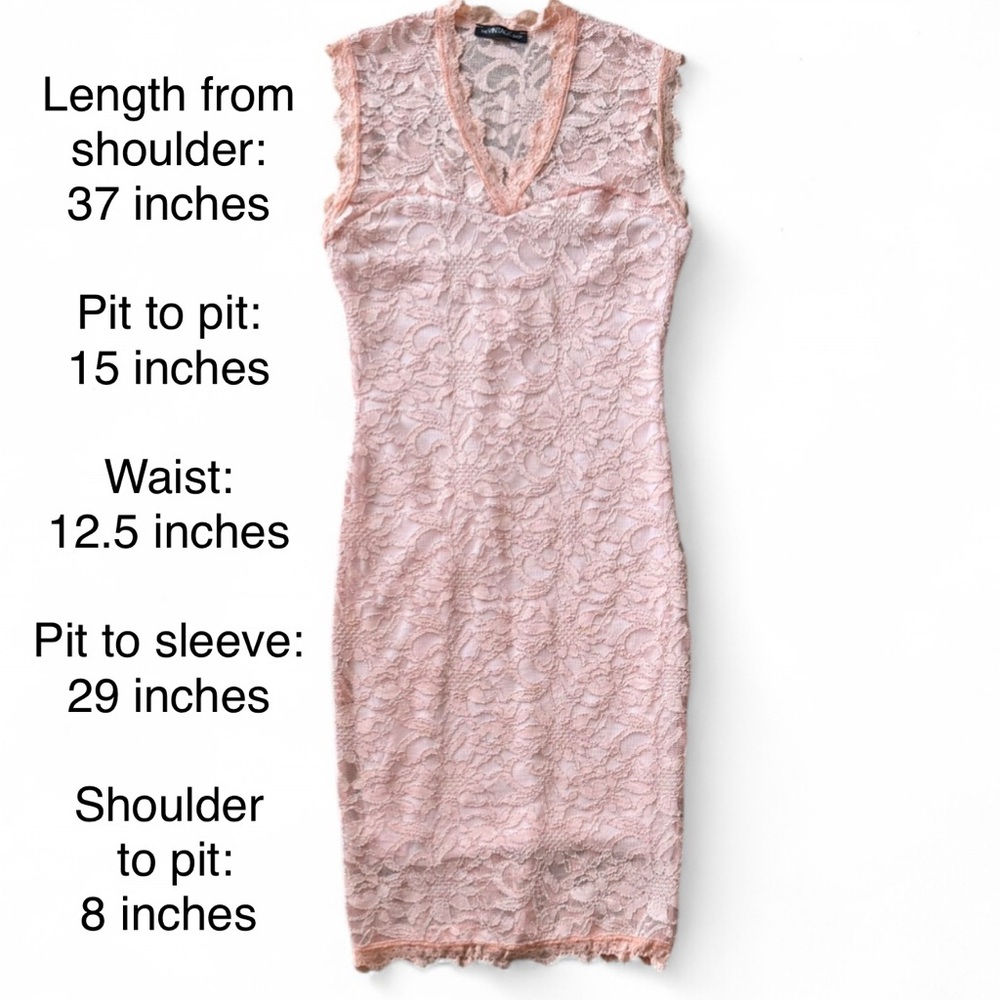 The Vintage Shop Peach Lace Midi Dress